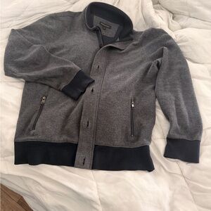 Banana Republic Men’s Jacket Gray Textured Zip Button Size M